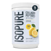 Isopure Collagen Peptides Lemonade bottle shows 20g collagen per serving for joints.