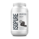 Isopure Cookies & Cream whey protein powder tub for high-protein shakes