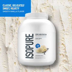 Isopure gluten-free protein powder bag emphasizes gluten-free nutrition for workouts