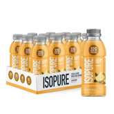Isopure Lemonade Clear Protein bottle top view, refreshing post-workout option with zero sugar