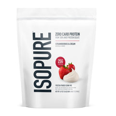 Isopure Strawberries & Cream whey isolate powder for high-protein shakes