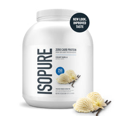 Isopure whey isolate 25g serving scoop highlights clean protein source