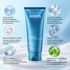 ISTON Collagen Mask delivers 24-hour hydration via hyaluronic acid.