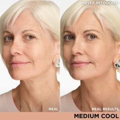 IT Cosmetics CC+ Cream Medium Cool swirl on skin shows natural finish and color correction.