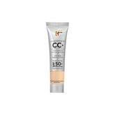 IT Cosmetics CC Plus Travel bottle pump shows portable packaging with SPF 50+ protection