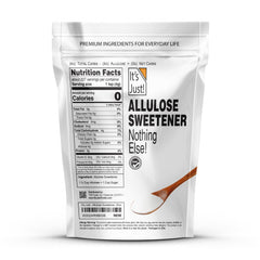 It's Just! Allulose ultra-fine granules dissolve quickly for keto baking.