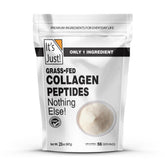 It's Just! Collagen Peptides bottle with grass-fed sourcing signals premium daily nutrition.