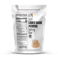 Its Just! Lion's Mane powder pour supports focused mornings.