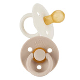 Itzy Ritzy natural rubber pacifier with cherry nipple for soothing comfort.