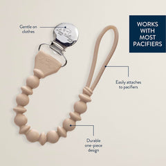 Itzy Ritzy secure metal clasp attachment keeps pacifier from wandering during outings