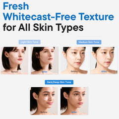 IUNIK Beta-Glucan Water Barrier sunscreen being applied to the face