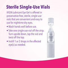 iVIZIA Eye Gel preservative-free single-use vial supports safe use around surgery.