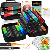 IVSUN dual-tip markers in a case with 128 colors for versatile art projects
