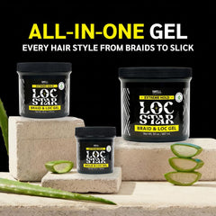 IWELL Signature Loc Star Gel applied to braids for crisp lines and defined texture