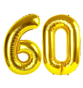 IWERP Gold Number 60 balloon: a 40-inch focal piece for milestone photos.