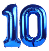 IWERP navy blue 10 balloon creates a bold 40-inch centerpiece.