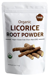 Iyasa Holistics licorice root powder jar for fragrant tea infusions.
