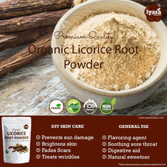 Iyasa Holistics licorice root powder in a warm tea infusion.