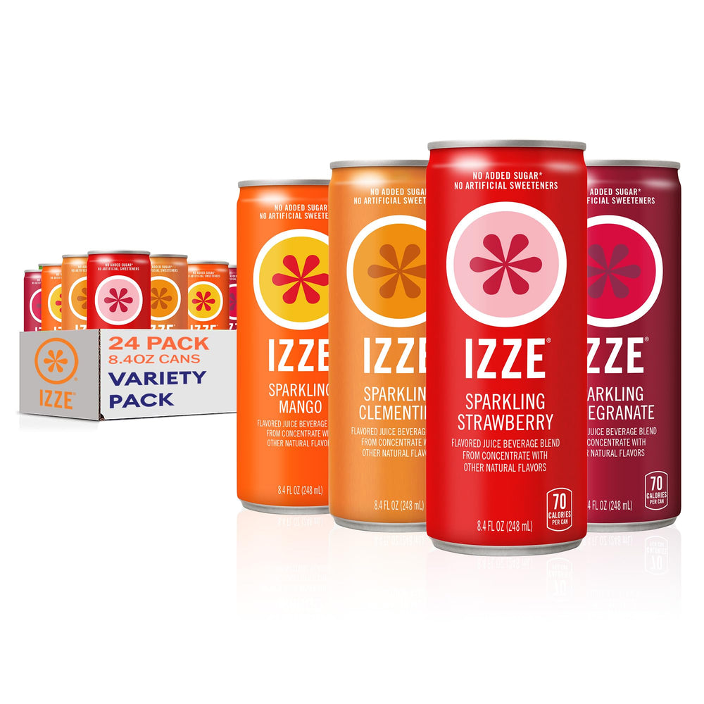 IZZE Dawn Mango can close-up, refreshing fruit-fizz moment.