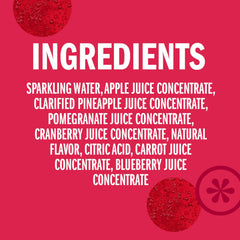 IZZE Pomegranate glass serve highlighting vibrant juice and sparkling water combo.