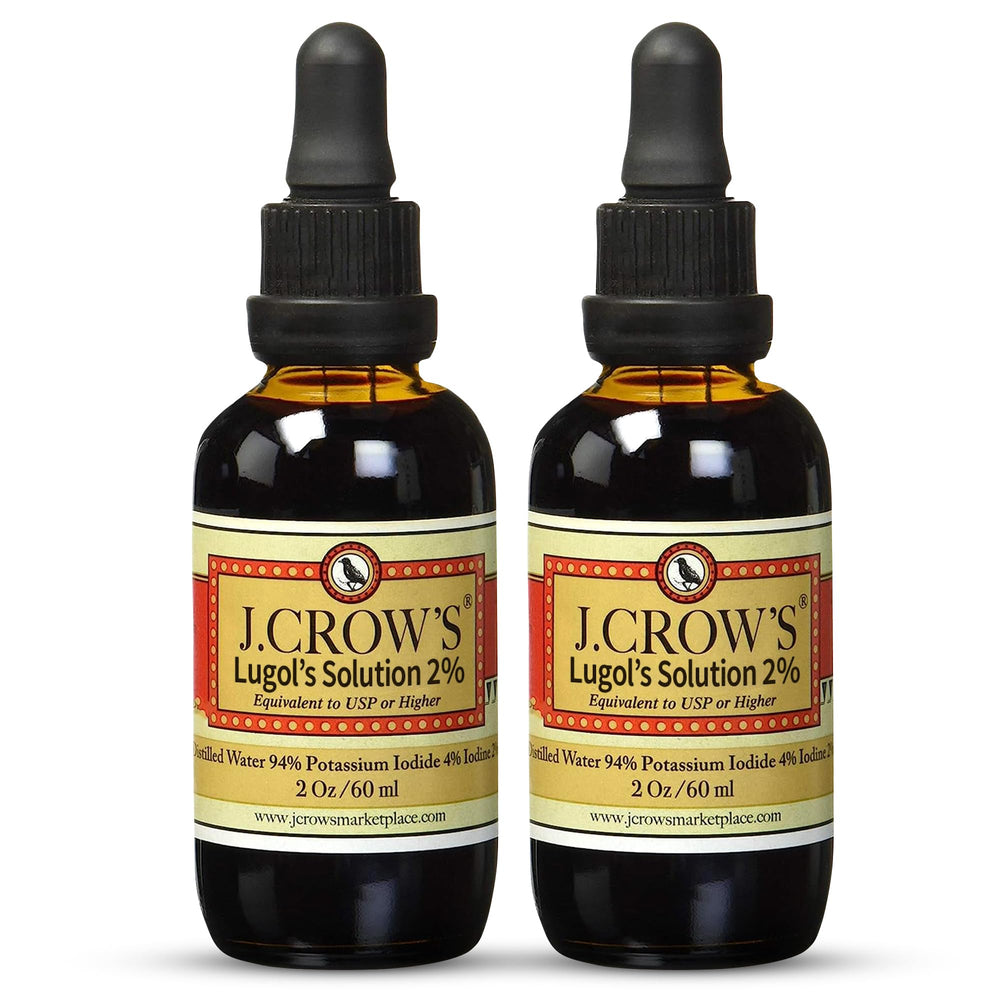 J.CROW'S Lugol's iodine bottle 2 oz—stable daily iodine source