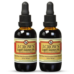 J.CROW'S Lugol's iodine bottle 2 oz—stable daily iodine source