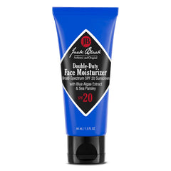 Jack Black Double-Duty Face Moisturizer SPF 20 bottle shown for daily hydration.