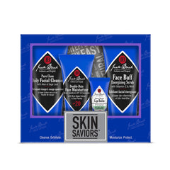 Jack Black Skin Saviors Set face scrub bottle highlighting deep-clean texture.