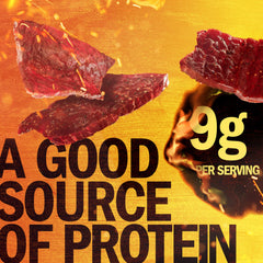 Hardwood-smoked Jack Link's Sweet & Hot jerky aroma and texture