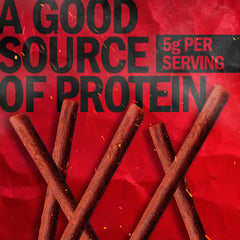 Opening wrapper reveals ready-to-eat meat snack from Jack Link's.