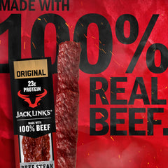 Hardwood-smoked surface on Jack Link's Beef Steak Original for rich flavor.