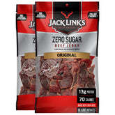 Jack Link's Original Zero Sugar Beef Jerky bag front, two-pack for on-the-go protein