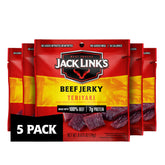 Jack Link's Teriyaki Beef Jerky 5-pack bags offer portable 7g protein for busy days.