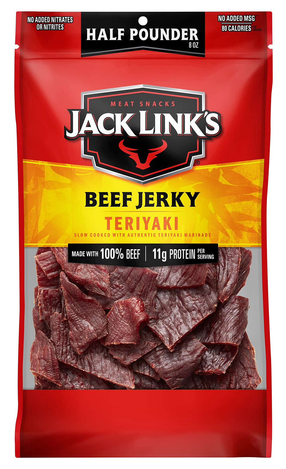 Jack Link's Teriyaki Beef Jerky big bag ready for sharing and on-the-go snacks