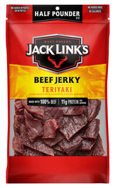 Jack Link's Teriyaki Beef Jerky big bag ready for sharing and on-the-go snacks