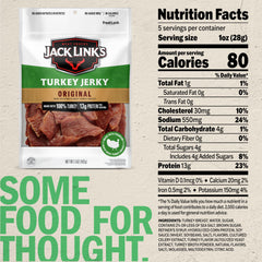 Jack Link's 13g protein per serving turkey jerky.