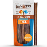 Jack&Pup 12inch bully sticks pack supports healthy chewing for large dogs