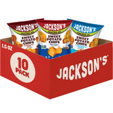 Jackson’s Sweet Potato Kettle Chips avocado oil sea salt pack, crisp snack for lunch.