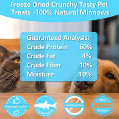 JADINGSFARM Minnows freeze-dried chunks – convenient bite-sized snacks for pets.