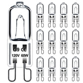 Jaenmsa 60W G9 bulb with clear glass suitable for chandeliers and crystal lighting, warm glow.