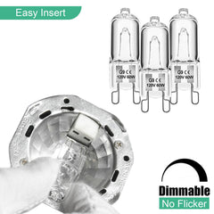 Jaenmsa G9 2-pin bulb dimmable for adjustable mood in kitchens and baths.