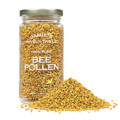 Jamie’s Hive to Table bee pollen granules 6oz close-up for natural energy support