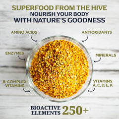 Bee pollen on oatmeal from Jamie’s Hive to Table for texture and flavor.