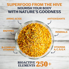 Jamie’s Hive to Table bee pollen on yogurt with toppings