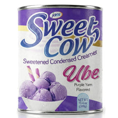 Jans Ube Condensed Milk bottle front view for creamy desserts and beverages.