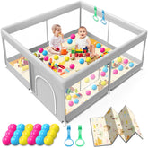 Jaobeem baby playpen with 50x50 inch mat provides a safe space for curious crawlers.