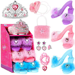 Jaolex Princess Dress Up Shoes Set with three colorful pairs for imaginative pretend play