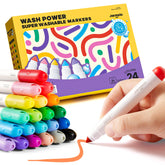 Jar Melo Washable Markers front view with 24 colors for easy, mess-free creativity.