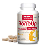 Jarrow BoneUp bottle with capsules highlighting calcium from StimuCal MCHA for bone support