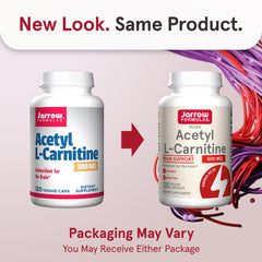 Jarrow Formulas Acetyl L-Carnitine 500 mg capsules for daily mental energy support.